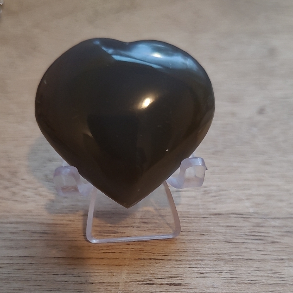 Black Heart-Shaped Stone Decor Orca Agate